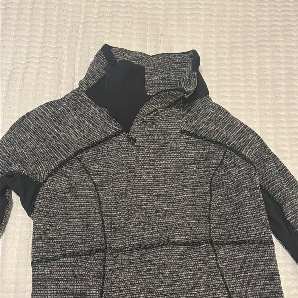 Gray and Black Pullover Hoodie